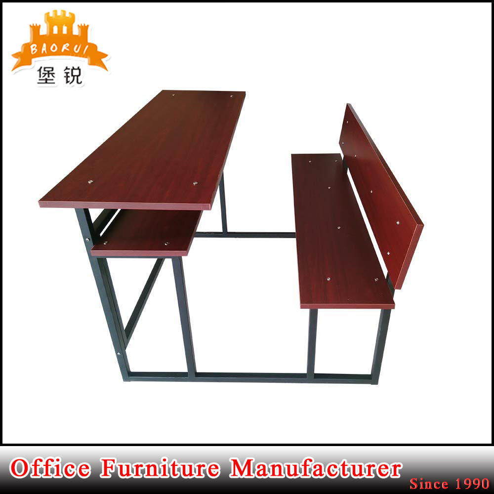 Jas-089 High Quality University Furniture School Double Desk and Chair