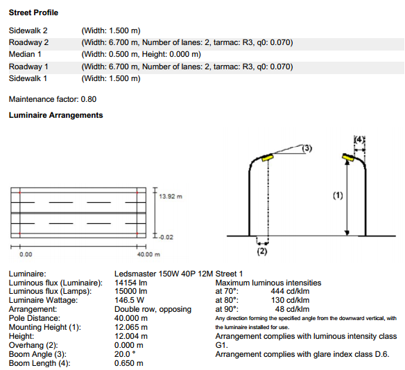 Maximum 100m Pole Distance LED Street Highway Lighting with Asymmetric Design