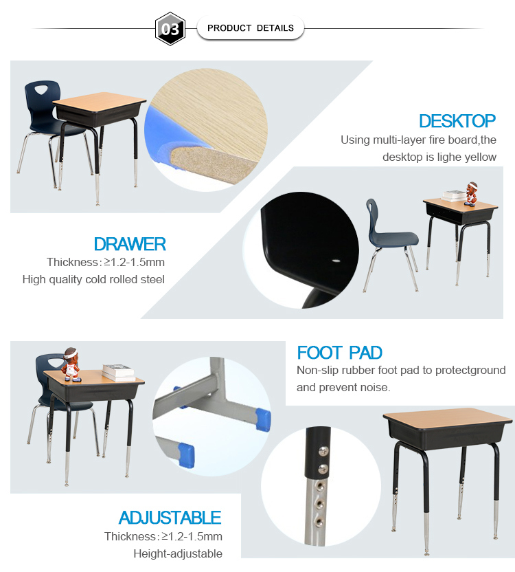 China Mingxiu School Table and Desk / Study Table and Chair Set for School