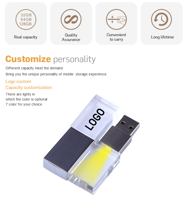 High Quality Wooden Luxury USB Flash Drive Crystal USB (ED004)