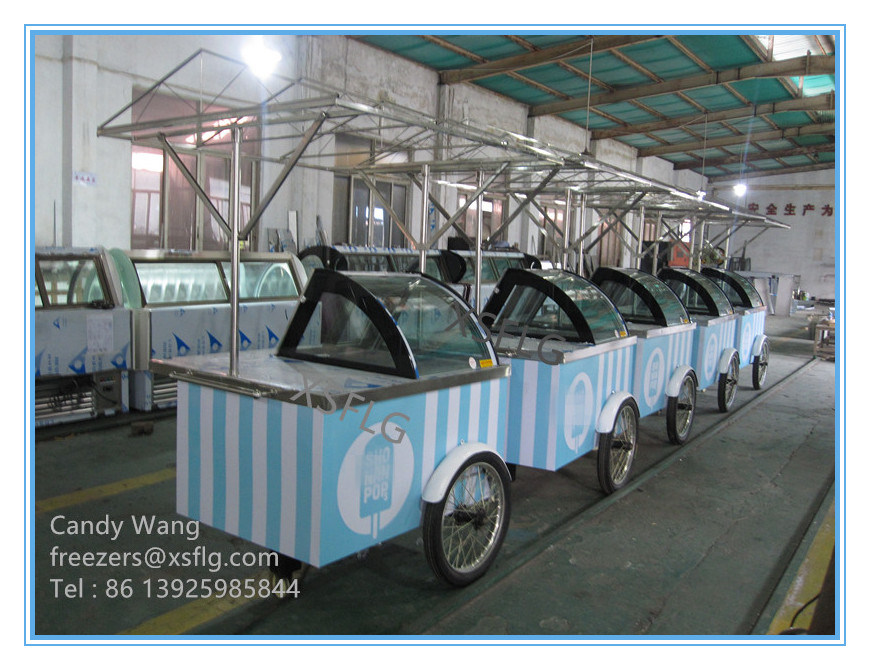 Ice Cream Push Carts /Gelato Showcase Freezers for Sale