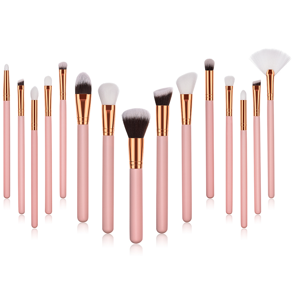 15PCS Pink Makeup Brush Private Cosmetic Set