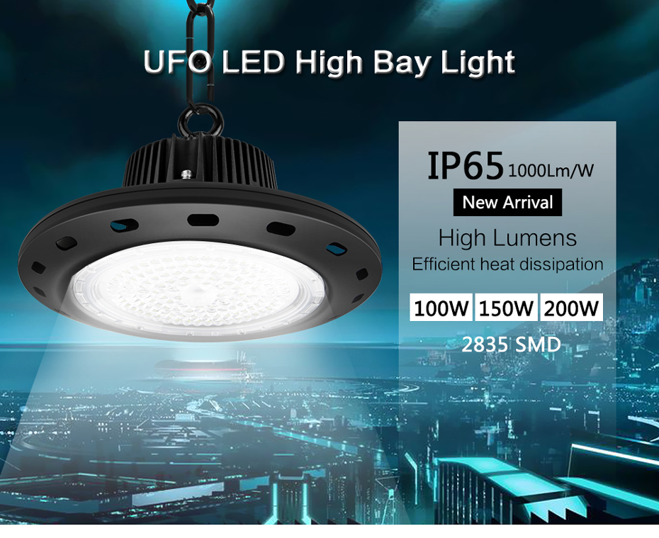 Warehouse Industrial UFO 150W LED High Bay Light 100W 150W 200W