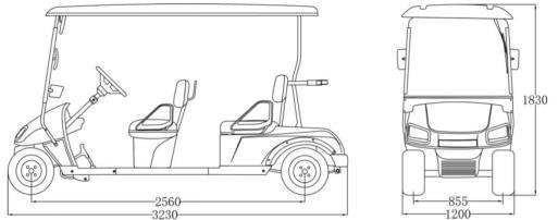 4 Wheels Electric Golf Cart 4 Seats 48V 4kw with Box