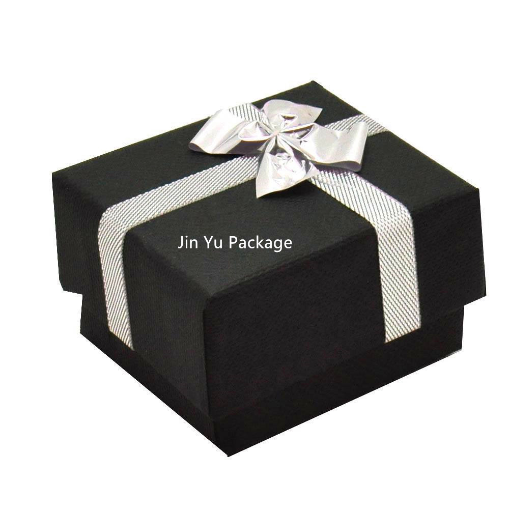 Black Paper Bow Tie Gift Ring Jewelry Packaging Display Box Factory