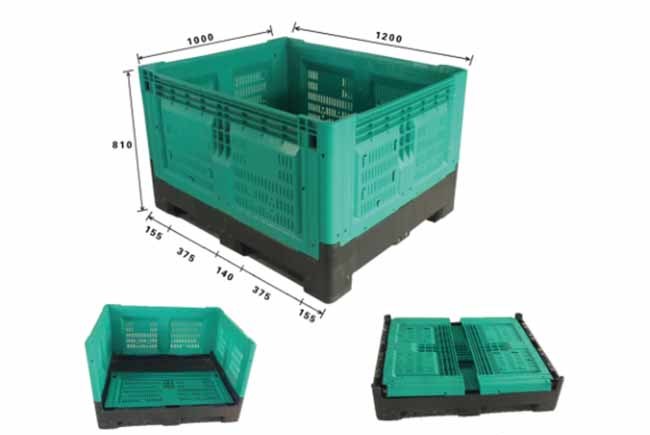 Heavy Duty Plastic Agriculture Stackable Folding Bulk Pallet Crate