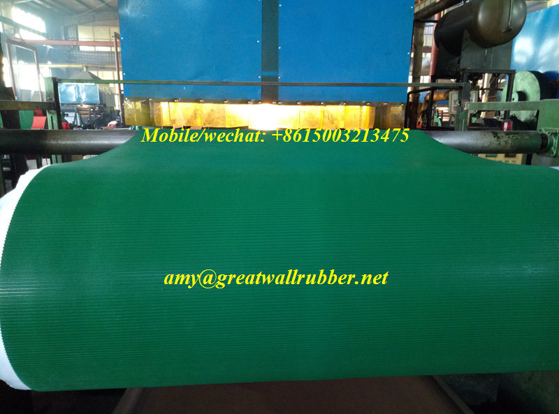 Green Black Composite Ribbed Anti-Static Flooring Rubber Matting