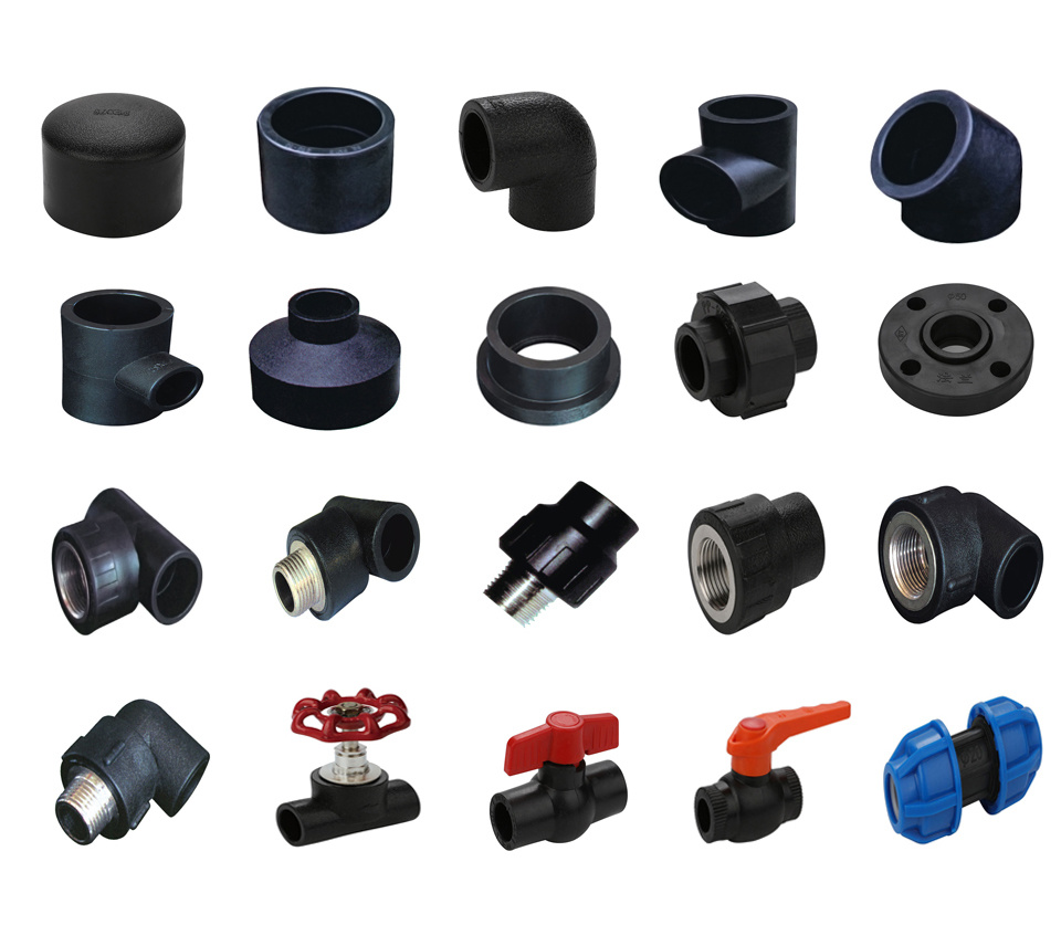 HDPE Pipe Fittings All Sizes PE Flange / Steel Flange