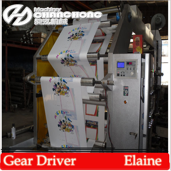 4 Colour High Speed Flexographic Printing Machine Helical Gear