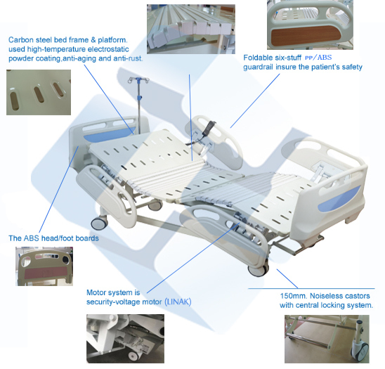 Ce Approval Adjustable Hydraulic Manual Hospital Patient Sleep Bed