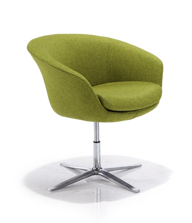 Leisure Fabric Chair in Living Room and Office Modern Leather Lounge Chrome Metal Base