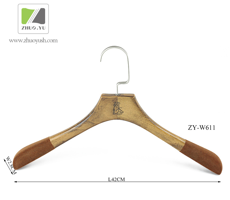 Brown Lotus Wooden Shirt / Coat / Clothing Hangers with Velvet