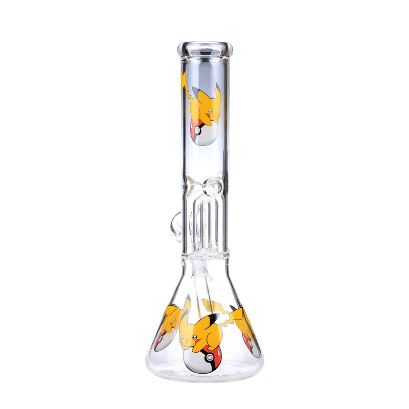 Glass Water Pipe Pikachu Drum Perc Ice Glass Smoking Pipe Hookah