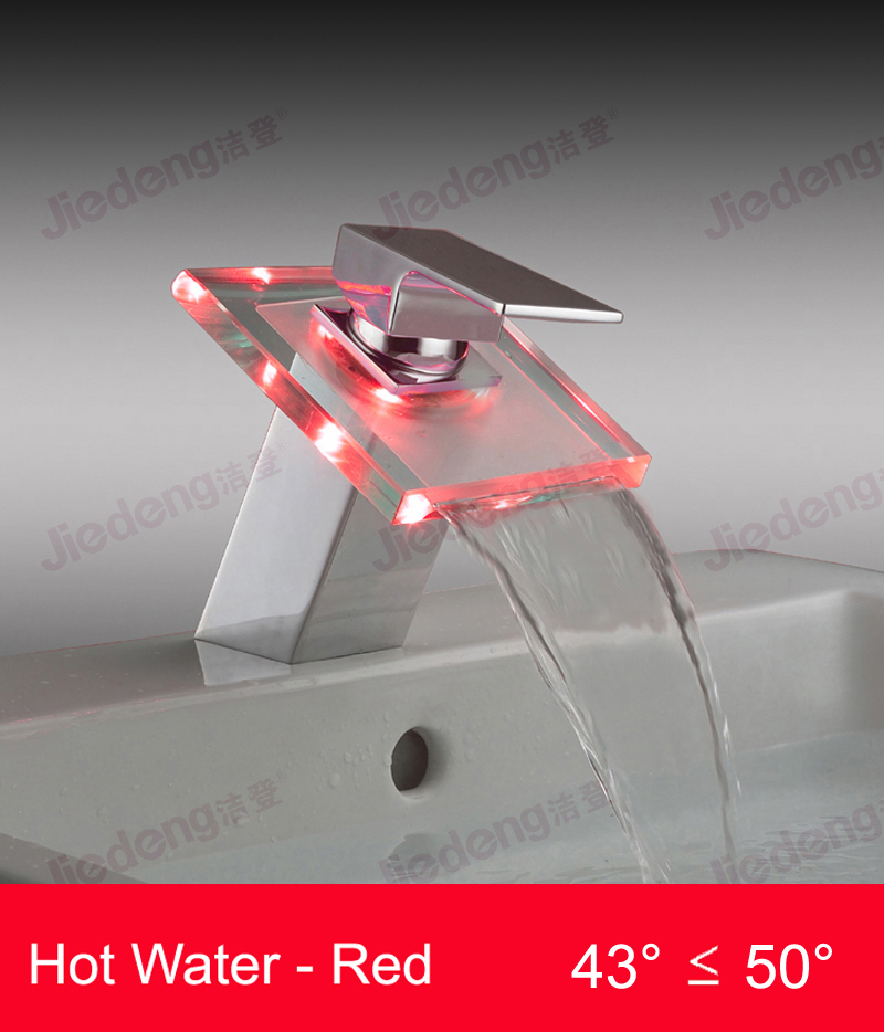 Glass Waterfall Basin Faucet with LED (YQ-A5)