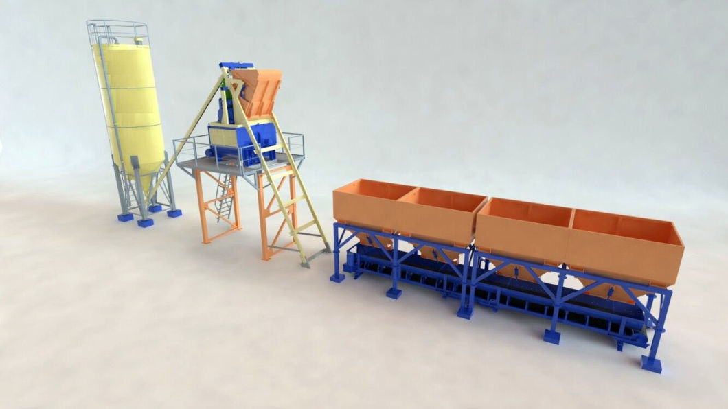 Stationary Fully Automatic Concrete Batching Plant for Sale (Hzs75)