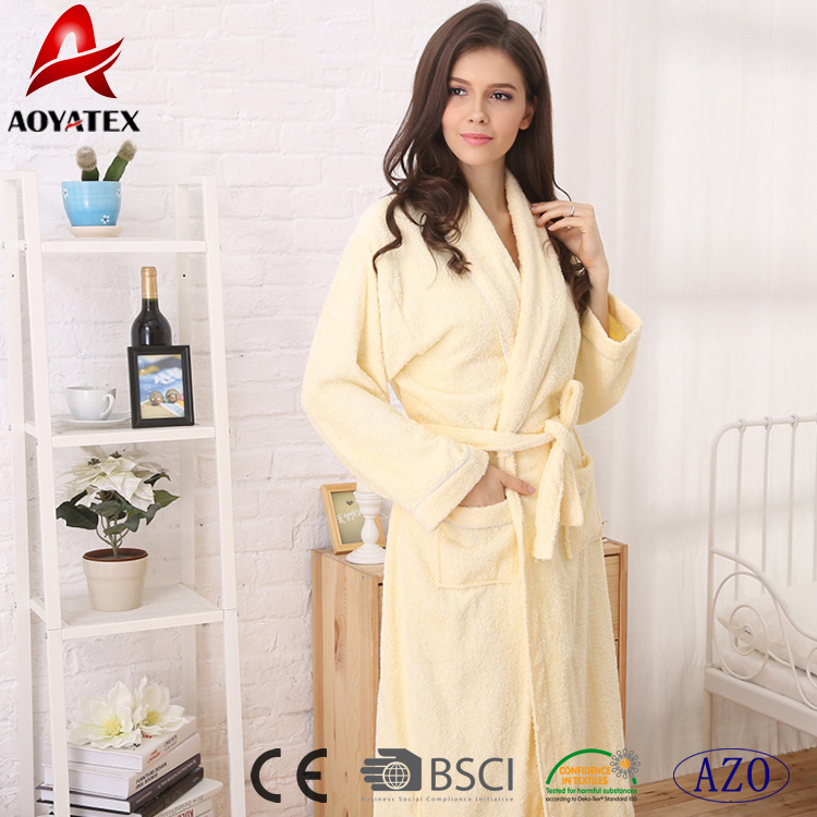 Wholesale High Quality 100% Cotton Women Hotel Bathrobe