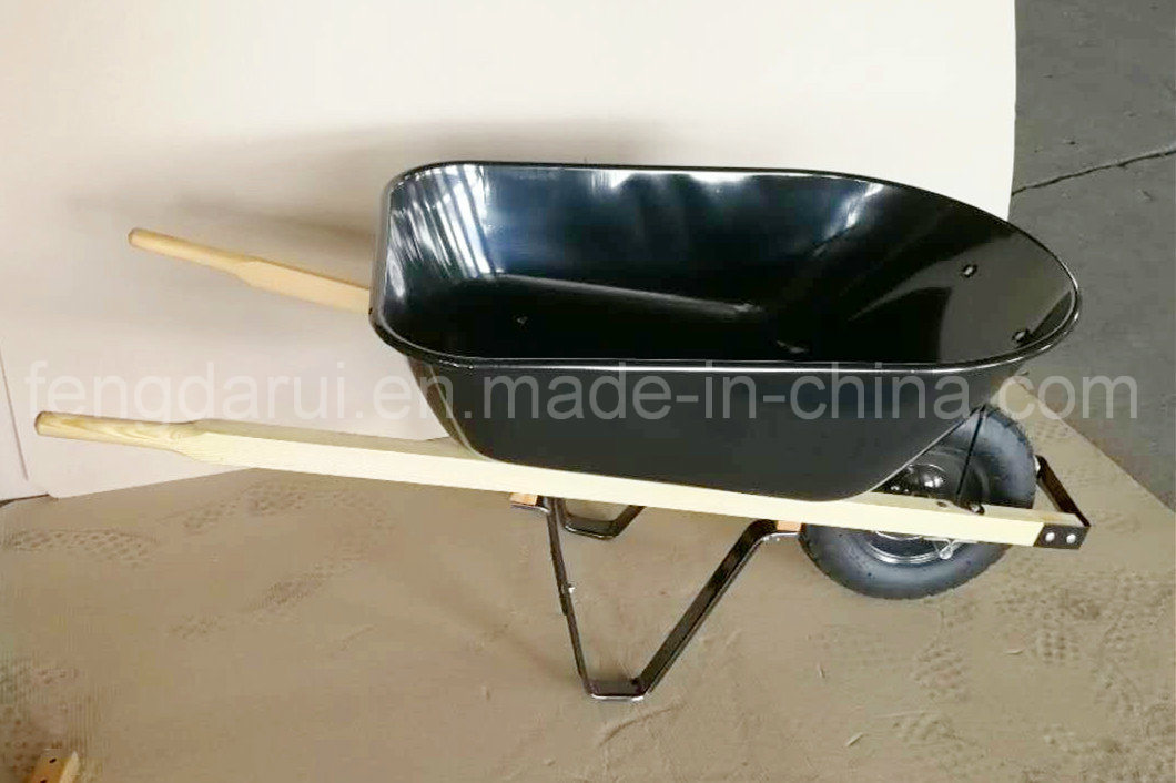 Wb6605 Square Wooden Handle Wheel Barrow for North American Architecture