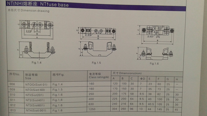 Nt Low Voltage Fuse Base, Fuse Link