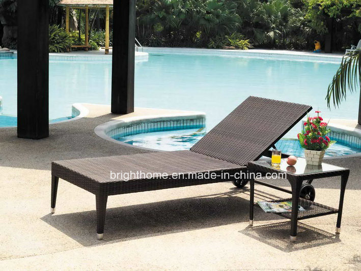 Resin Wicker Rattan Furniture Outdoor Pool Garden Stacking Sunbeds/Sun Bed /Aluminium Sun Lounger