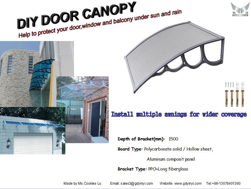 New Polycarbonate Awning Material with Plastic Outdoor Canopy Bracket (YY-H)