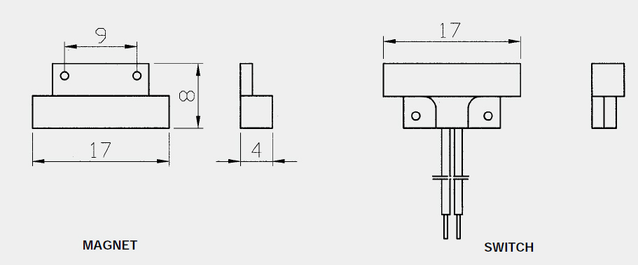 Wire Surface Mount Miniature Magnetic Electronic Contact Switch