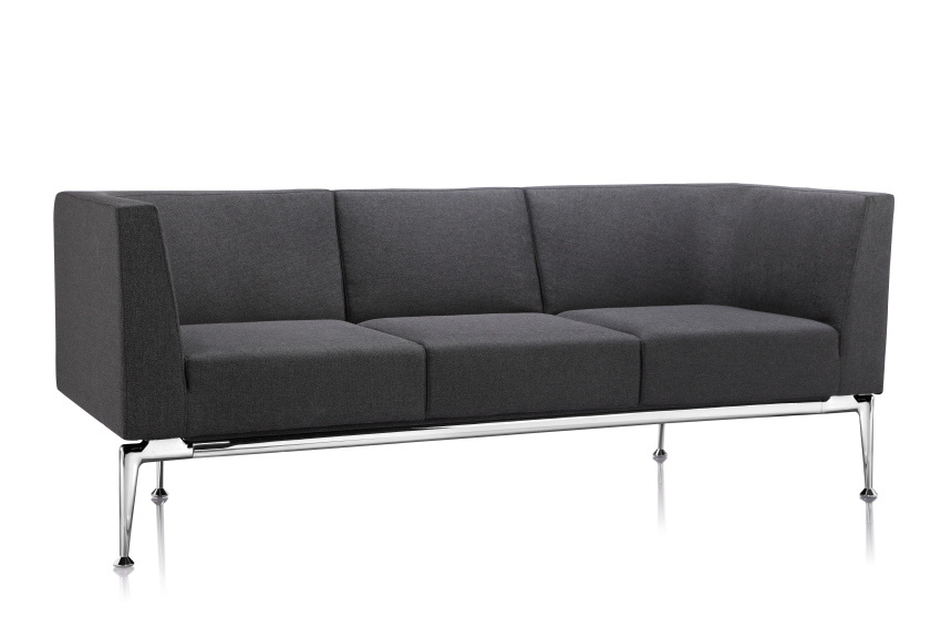 Fabric Leather Stainless Steel Leg Office Furniture Reception Sofa