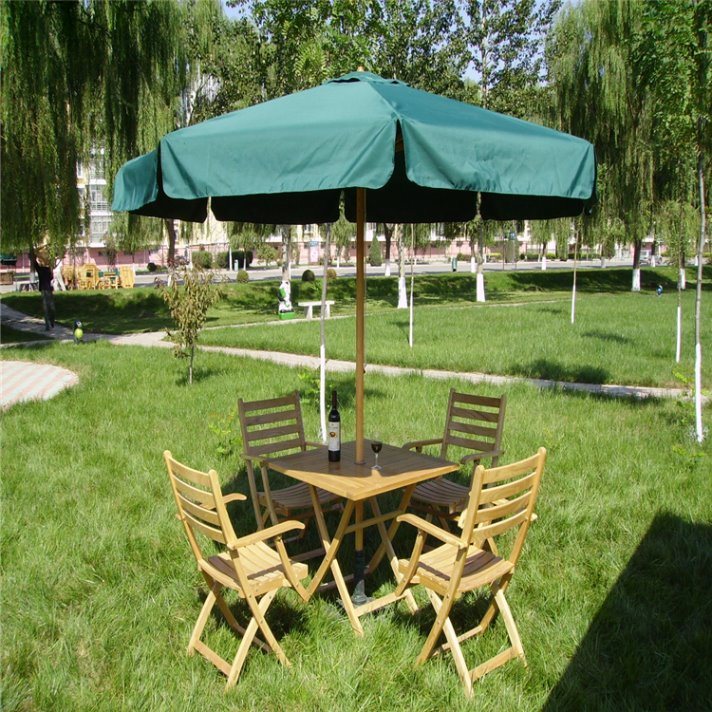 Waterproof Fabric Wooden Countyard Umbrella for Table Use