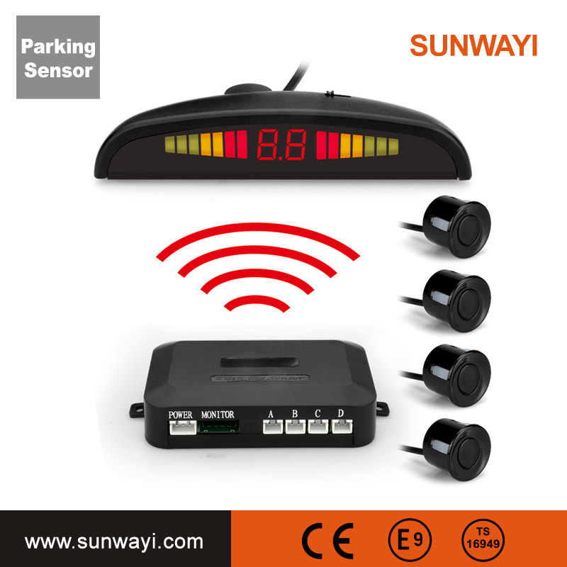 Wireless Auto Car Parktronic LED Parking Sensor System Reverse Backup Monitor Radar Detector with 4 Sensors Sound Buzzer Alarm