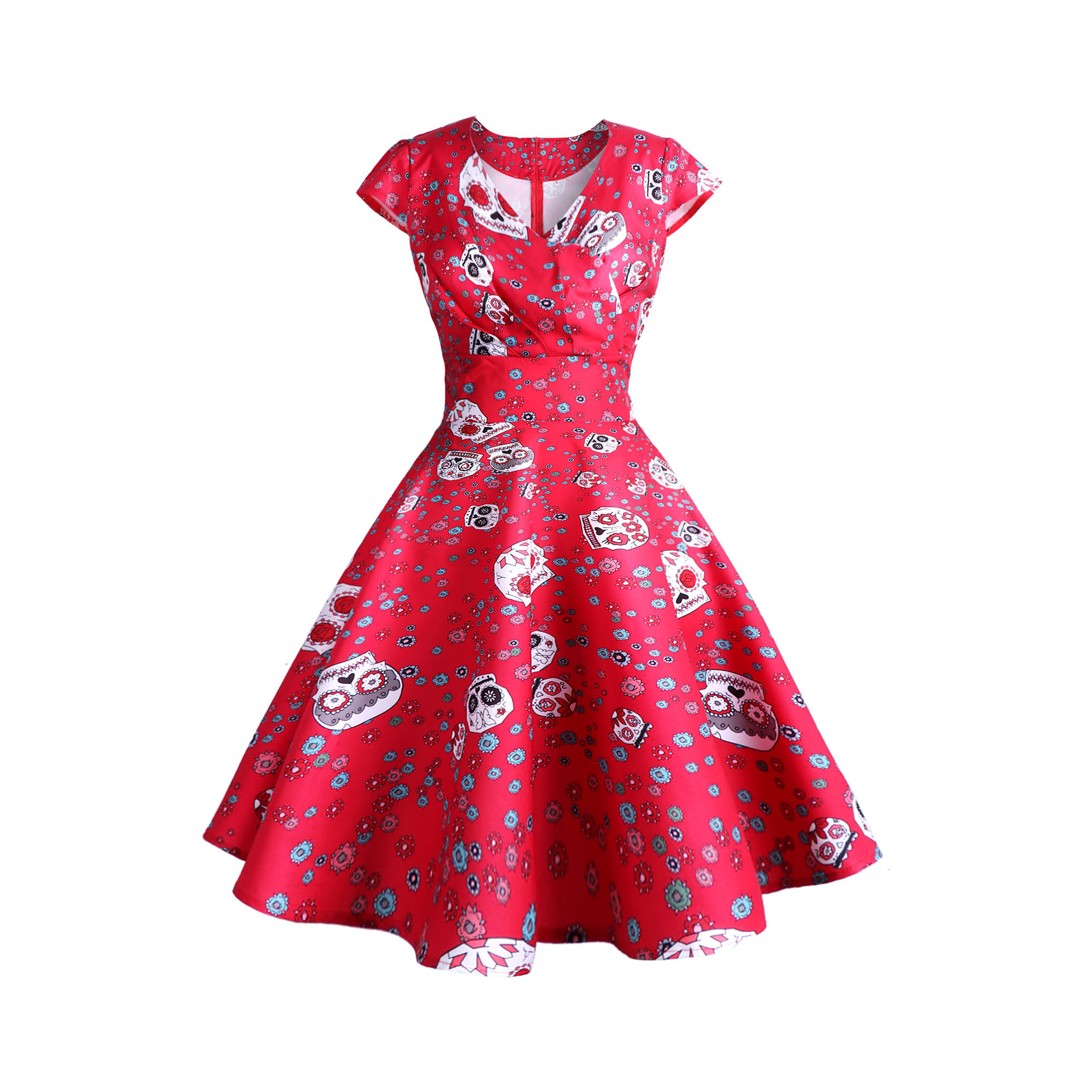 Vestido estampado retro Retro Printed Dress