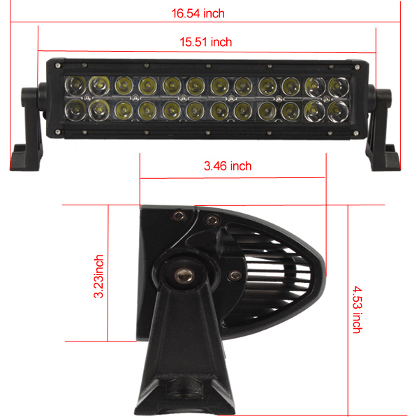 14Inch 72W Dual Rows LED Light Bar for Offroad 4X4