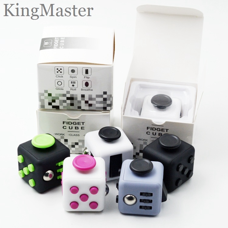 Various Colors Fidget Cube Plastic Magic Cube Toys