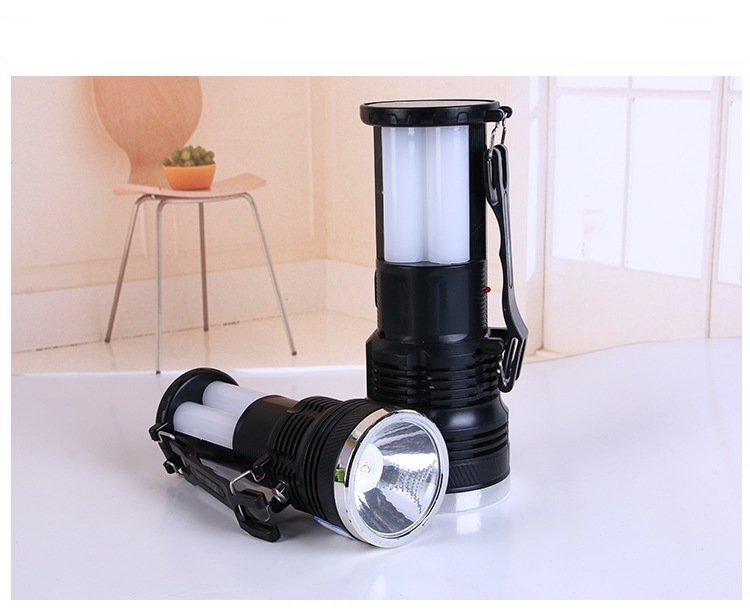 Top Rated Handheld Torch Solar or AC Rechargeable Ultra Bright Portable LED Camping Lantern and 500 Lumen Flashlight