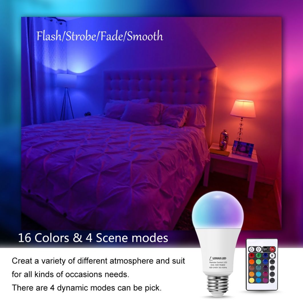 E26 E27 Wireless Remote Control RGB Color LED Bulb Light Lamp