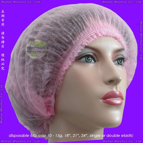 Non-Woven/SMS/Surgical/PP/Mop/Crimped/Pleated/Strip/Medical Disposable Clip Mob Cap, Disposable PP Bouffant Cap, Disposable PP Nurse Cap, Disposable Doctor Cap