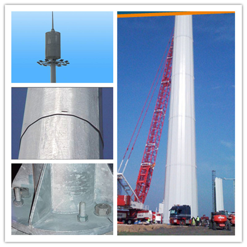 Galvanized Steel Single Pole Telecom Antenna Tower