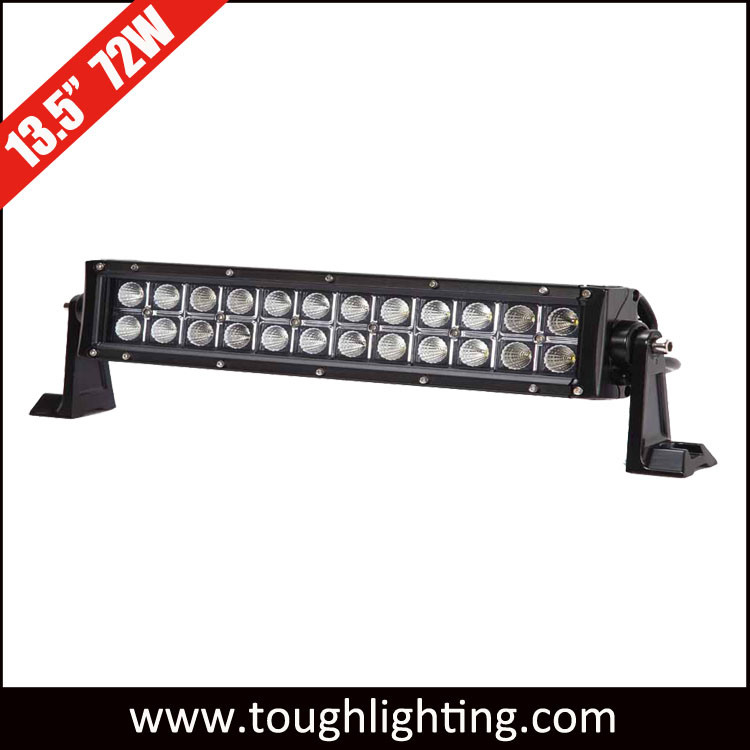 12V Offroad 13 Inch 72W Dual Row CREE LED Light Bar for Trucks