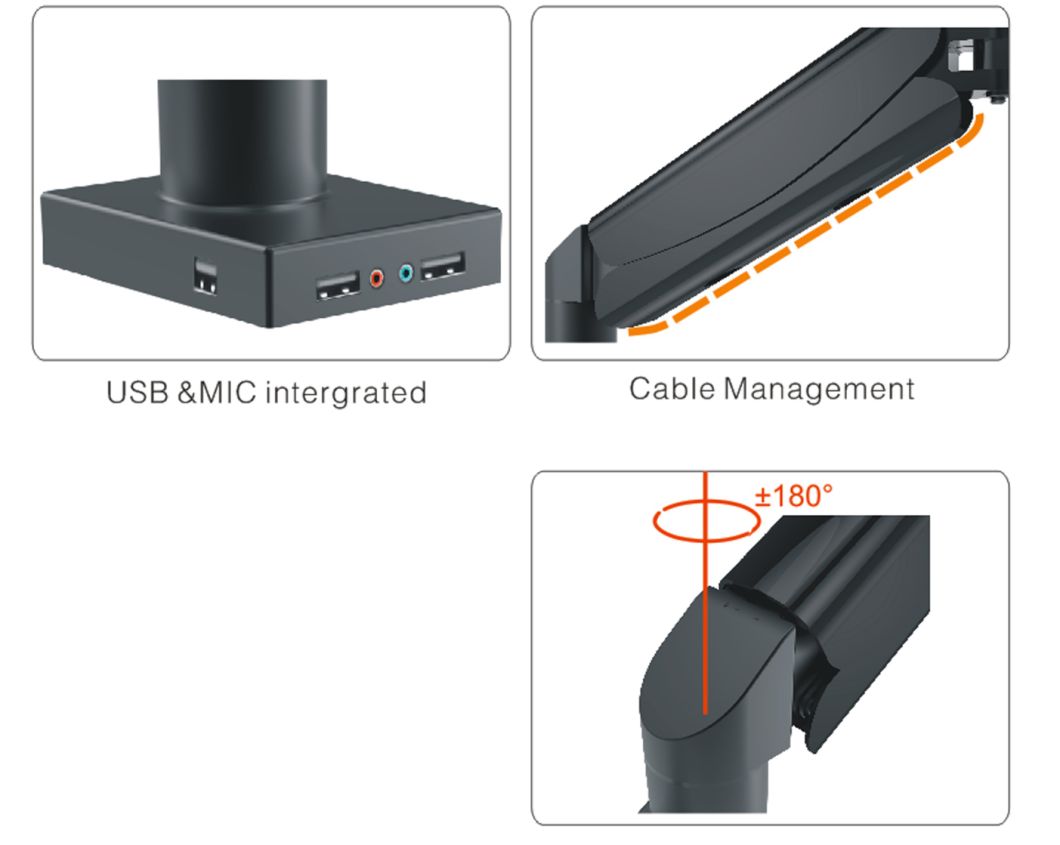 Gas Lift Desktop Mount (LCD W001)