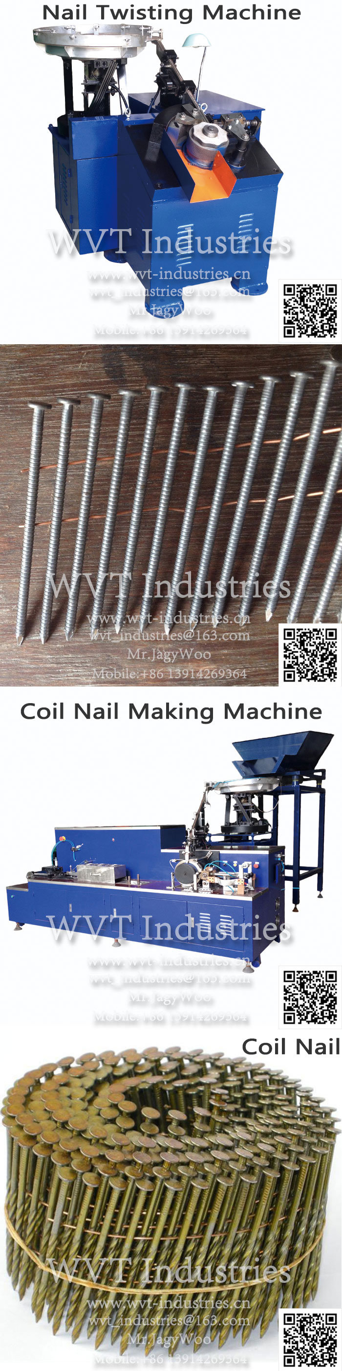 Adjustable Size Nail Making Machine/Coil Nail Making Machine and Ring Type Nail Thread Rolling Machine/Nail Twisting Machine