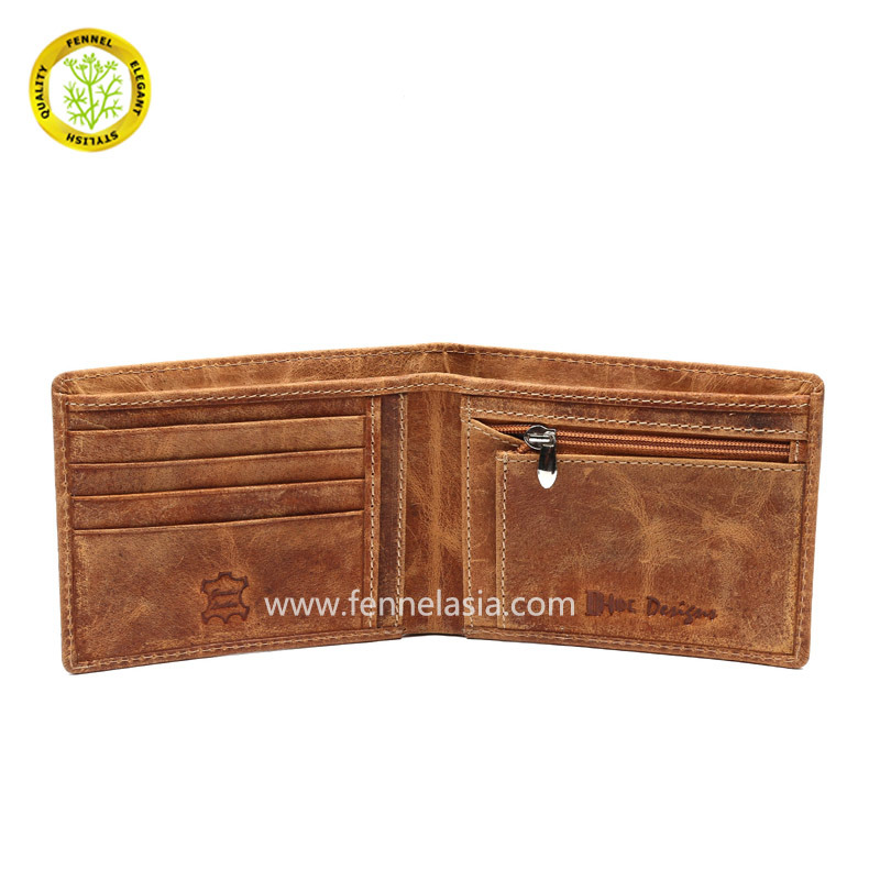 Manufacture RFID Blocking Hot Selling Handmade Genuine Leather Wallet (EU4195)