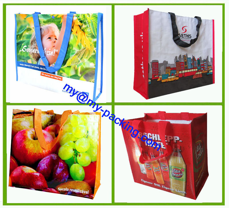 Recycled BOPP Laminated Non Woven Promotional PP Woven Shopping Bag