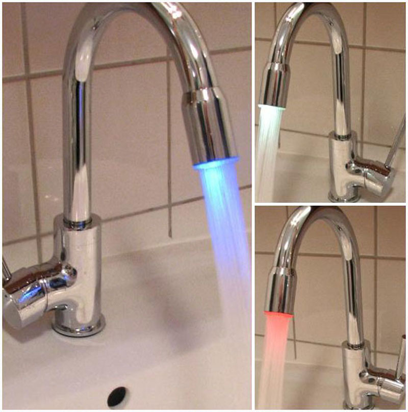 Brass Mixer LED Kitchen Faucet with 3 Colors (A9)