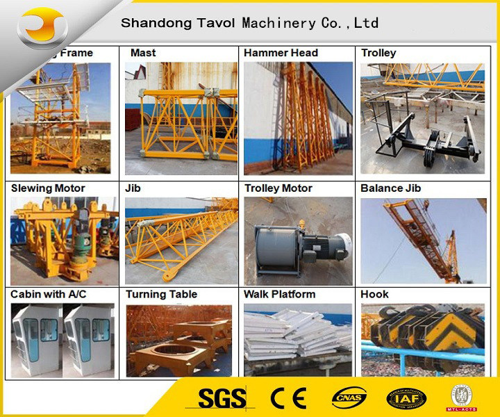 380V/50Hz/3p Top Kit Tower Crane and Spare Parts