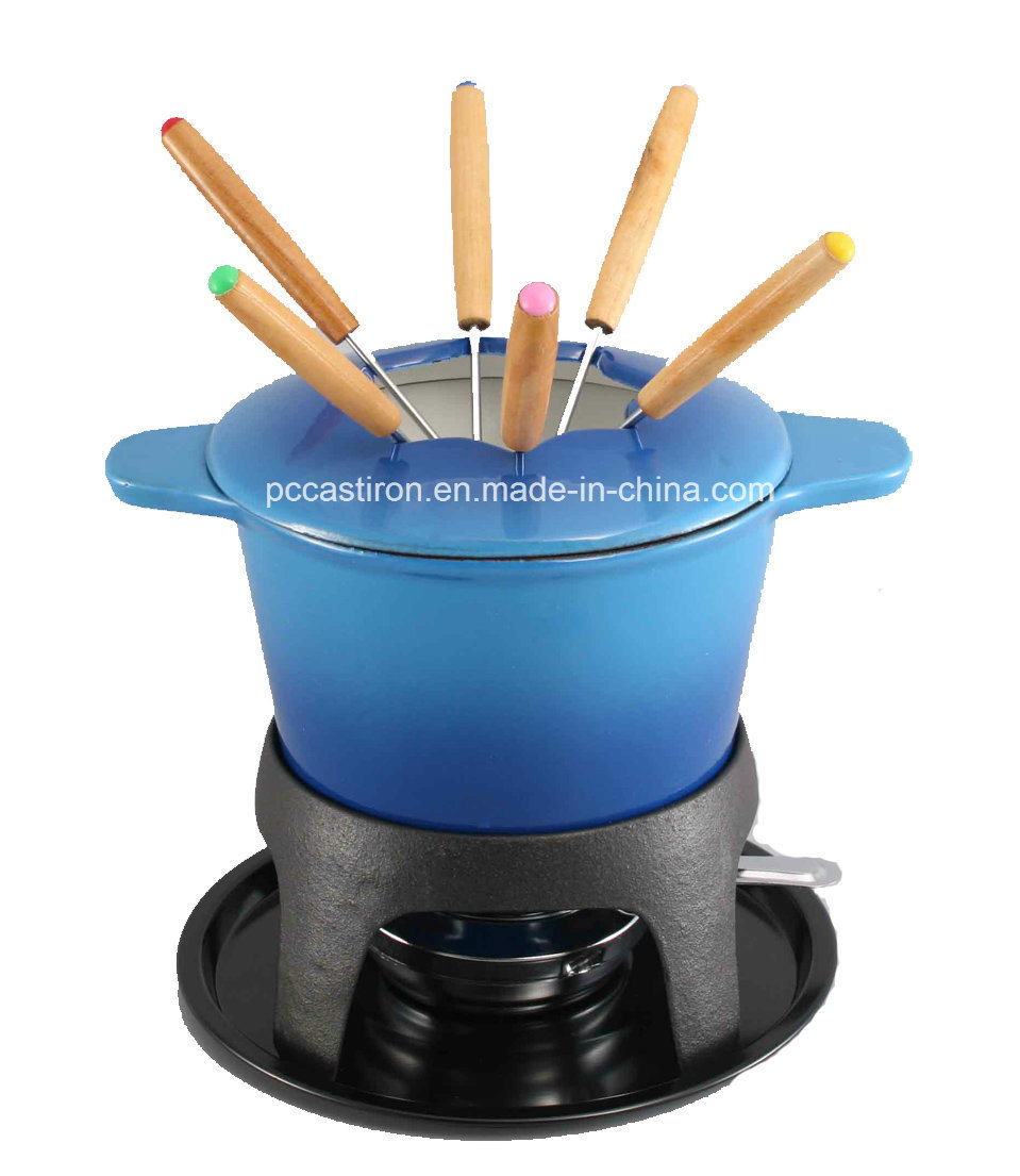 Enamel Cast Iron Fondue Set /Cast Iron Cookware