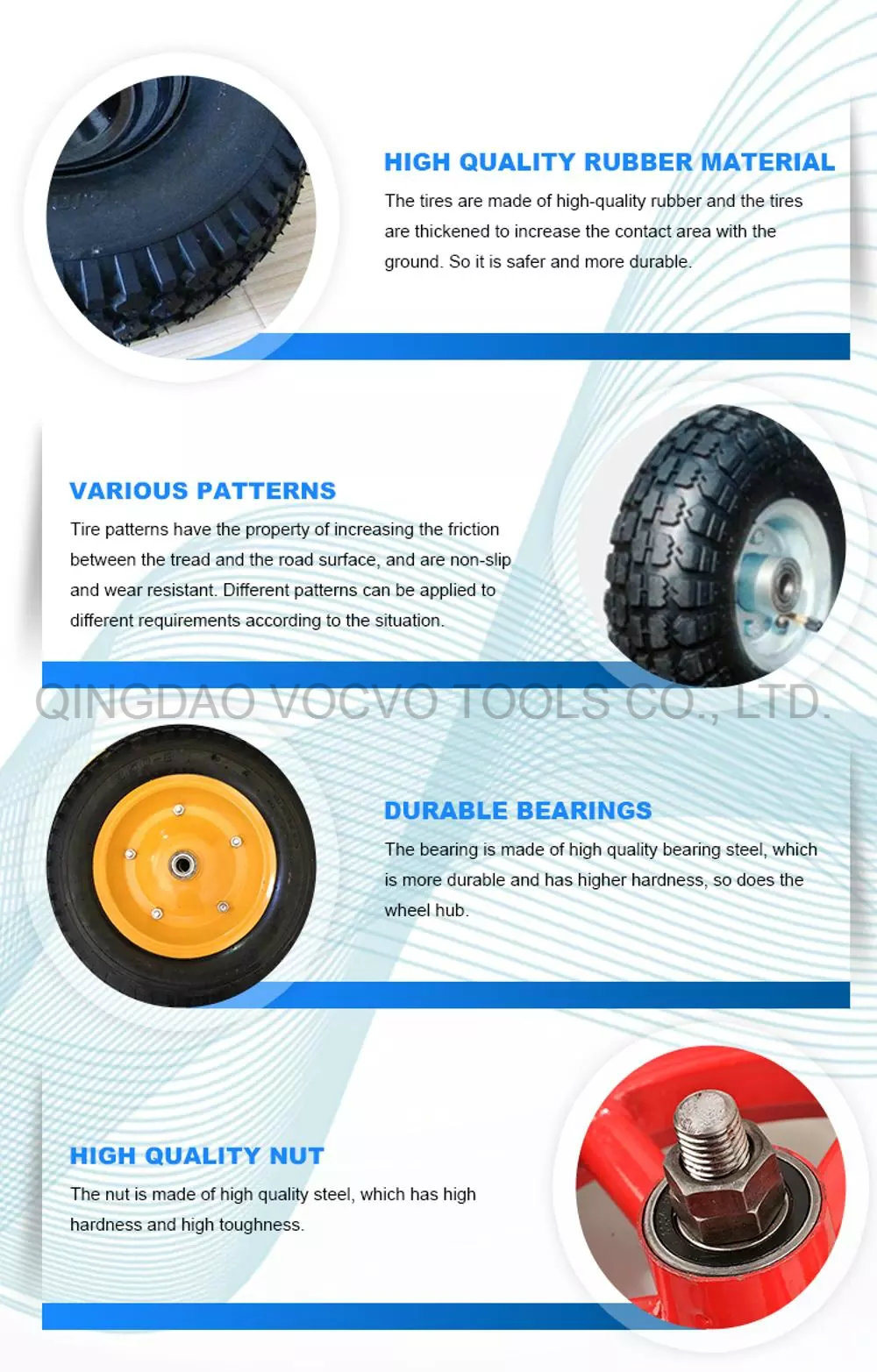 3.00-4 Pneumatic Rubber Wheels for Trolley