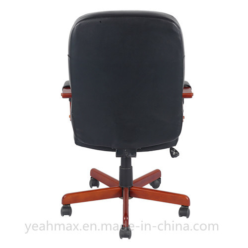 American Office Furniture with Wooden Armrests and Bonded Leather Upholstered