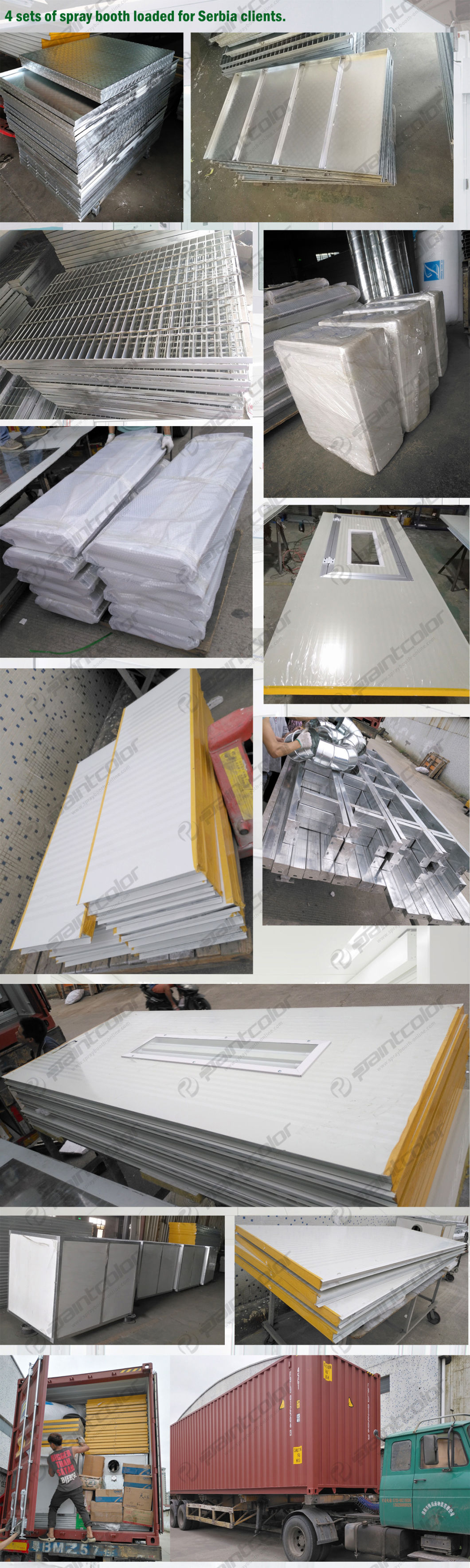 Multi Station Metal Sheet Painting Line Paint Booth Prep Station for Car Service Shop Paintcolor Brand