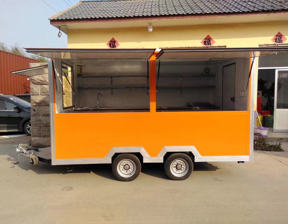 Most Ideal Hot Selling Hand Push Mini Outside Moving Catering Food Cart