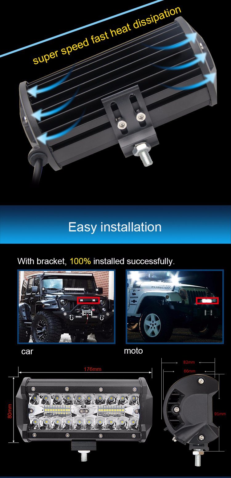 Wholesale Jeep Wrangler 7inch Combo Driving 4X4 LED Work Light Bar, Offroad Mini LED Light Bar