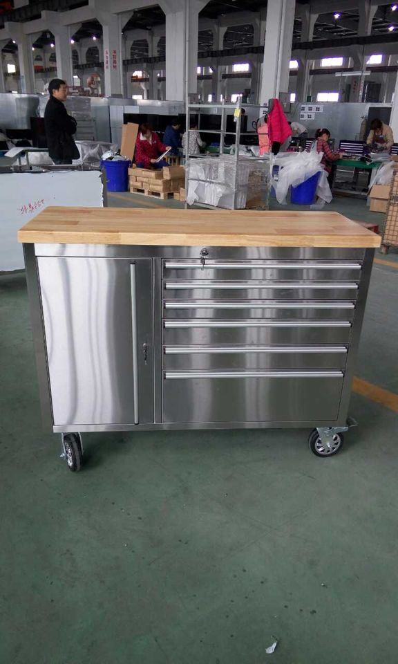 48'' Stainless Steel Roller Tool Chest Heavy Duty Tool Box Trolley for Sale