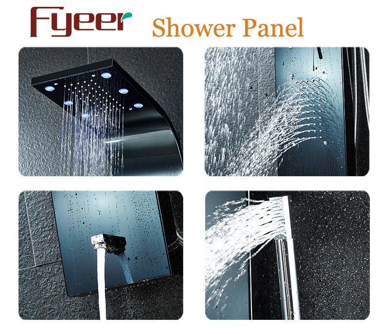 Fyeer 2018 New Black Shower Panel with LED Lights